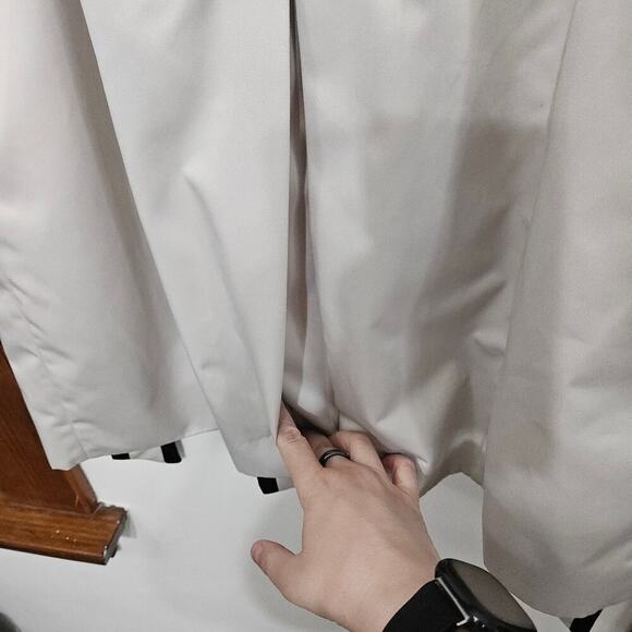 I.N.C. Double Breasted Belted Trench Coat Size Medium Contrast Trim - Picture 7 of 11